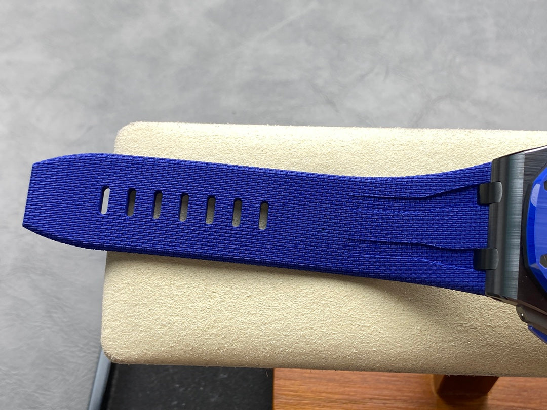 Royal Oak Offshore 44mm Black Ceramic TKF 1:1 Best Edition Blue Dial on Blue Rubber Strap A3126