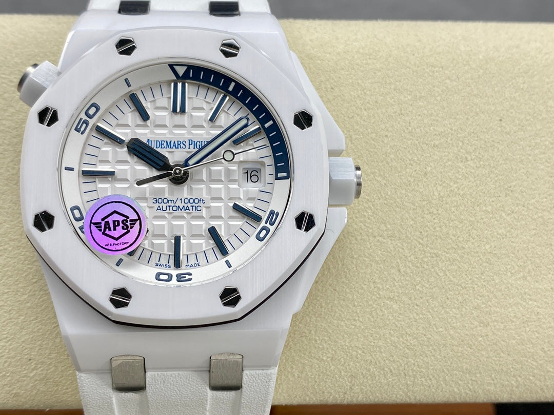 Royal Oak Offshore Diver 15707 White Ceramic APSF 1:1 Best Edition SA3120 Super Clone