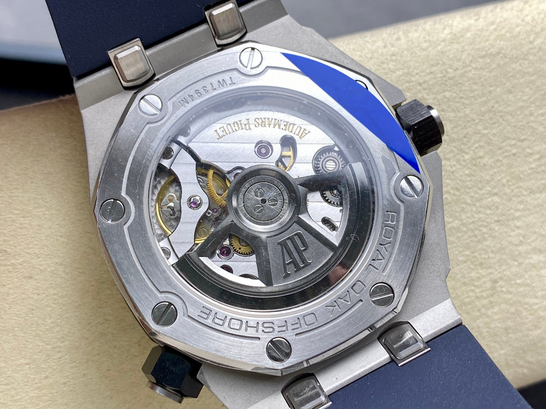 Royal Oak Offshore Diver 15720 SS APSF 1:1 Best Edition Blue Dial on Blue Rubber Strap A4308 Super Clone