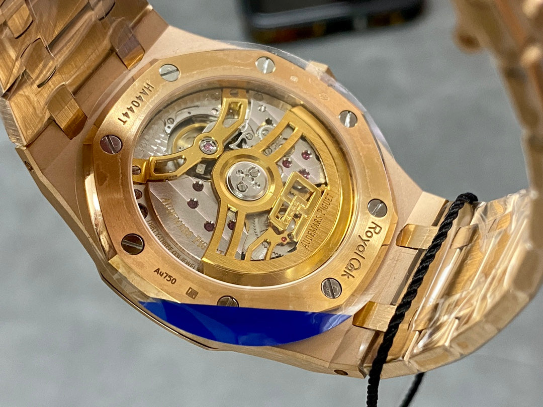 Royal Oak 39mm 16202 "50th Anniversary" RG ZF 1:1 Best Edition Gray Textured Dial on RG Bracelet A7121