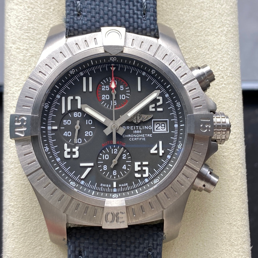 Avenger Chrono Titanium TF 1:1 Best Edition Gray Dial on Gray Nylon Strap A7750 V2