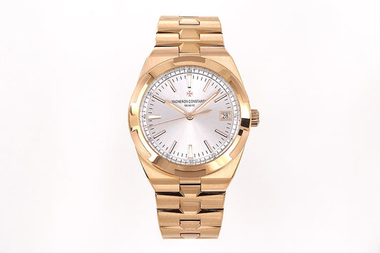 Overseas 4520V RG V2 ZF 1:1 Best Edition Silver Dial On RG Bracelet Super Clone A5100