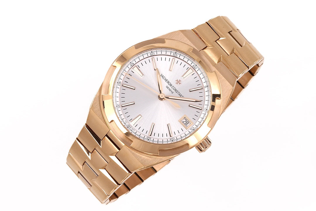 Overseas 4520V RG V2 ZF 1:1 Best Edition Silver Dial On RG Bracelet Super Clone A5100