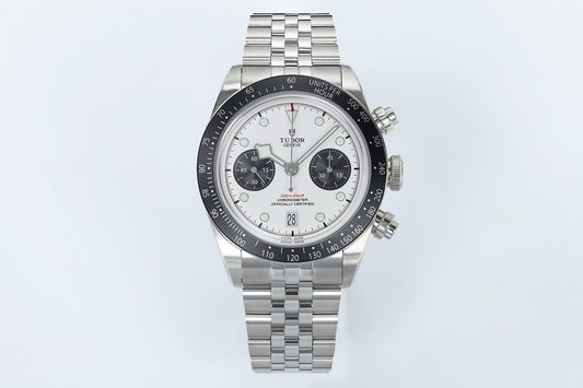 Black Bay Chrono SS ZF 1:1 Best Edition White/Black Dial on SS Bracelet A7750