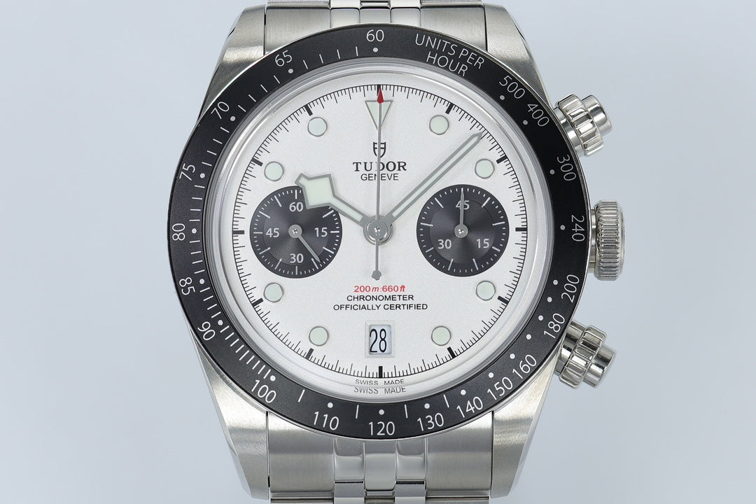 Black Bay Chrono SS ZF 1:1 Best Edition White/Black Dial on SS Bracelet A7750