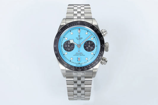 Black Bay Chrono SS ZF 1:1 Best Edition Tiffany Blue Dial on SS Bracelet A7750