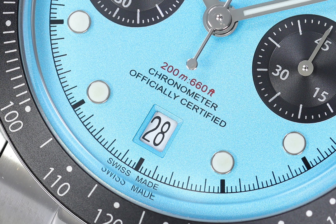 Black Bay Chrono SS ZF 1:1 Best Edition Tiffany Blue Dial on SS Bracelet A7750