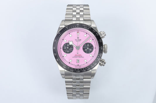 Black Bay Chrono SS ZF 1:1 Best Edition Pink Dial on SS Bracelet A7750