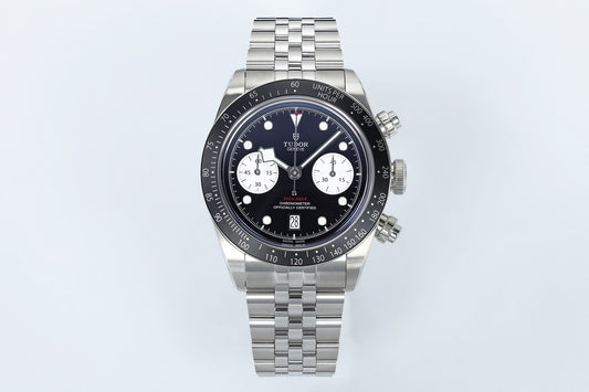 Black Bay Chrono SS ZF 1:1 Best Edition Black/White Dial on SS Bracelet A7750