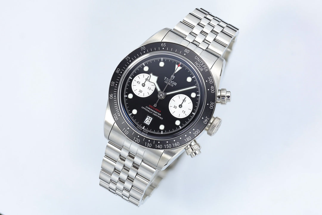 Black Bay Chrono SS ZF 1:1 Best Edition Black/White Dial on SS Bracelet A7750