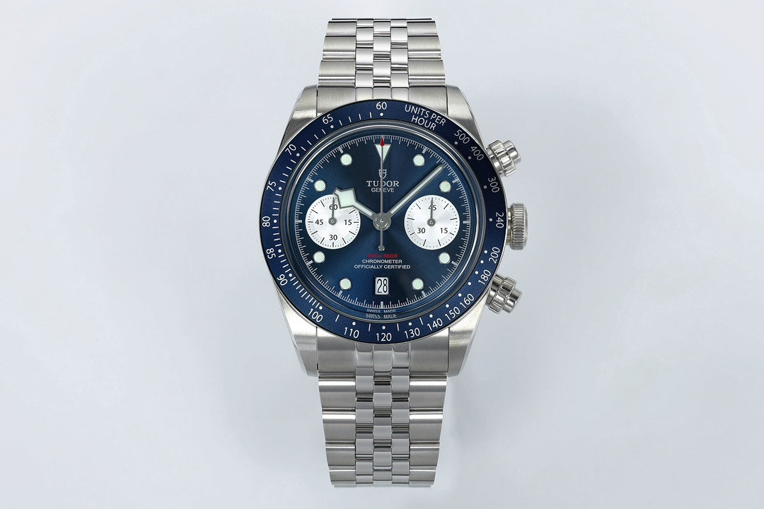 Black Bay Chrono SS ZF 1:1 Best Edition Blue/White Dial on SS Bracelet A7750