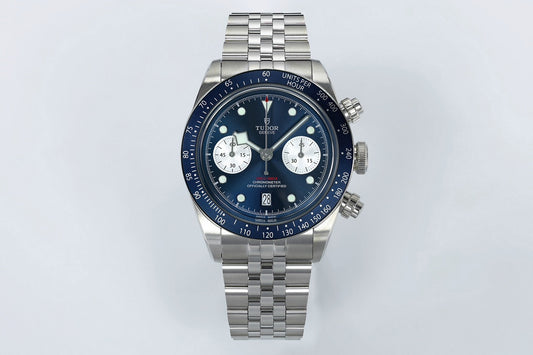Black Bay Chrono SS ZF 1:1 Best Edition Blue/White Dial on SS Bracelet A7750