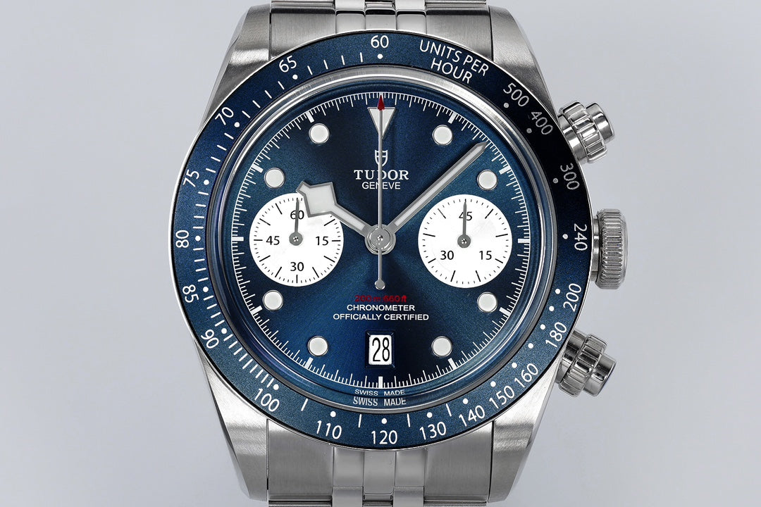Black Bay Chrono SS ZF 1:1 Best Edition Blue/White Dial on SS Bracelet A7750