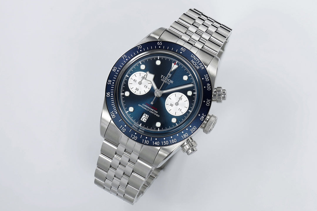 Black Bay Chrono SS ZF 1:1 Best Edition Blue/White Dial on SS Bracelet A7750
