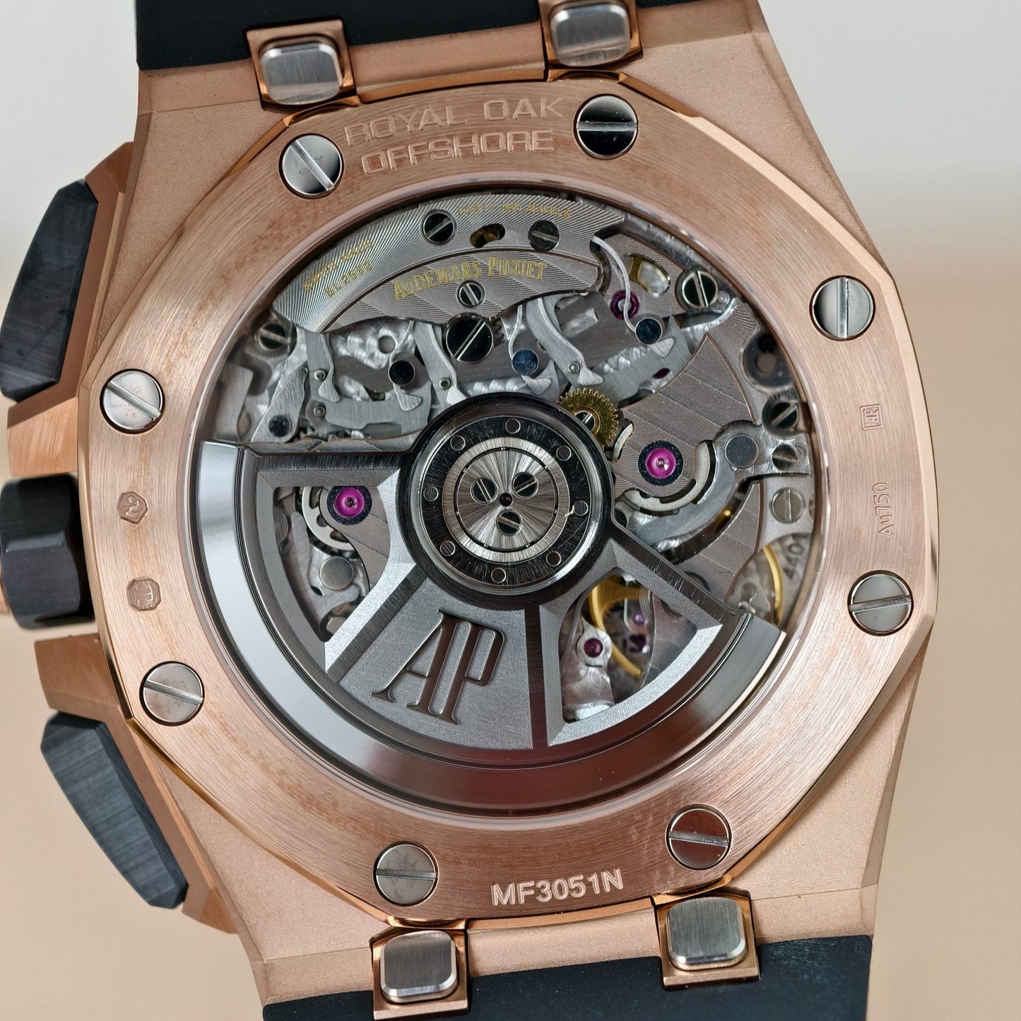 Royal Oak Offshore 26420 RG Ceramic Bezel APSF 1:1 Best Edition Black/Silver Dial on Black Rubber Strap SA4401 Super Clone