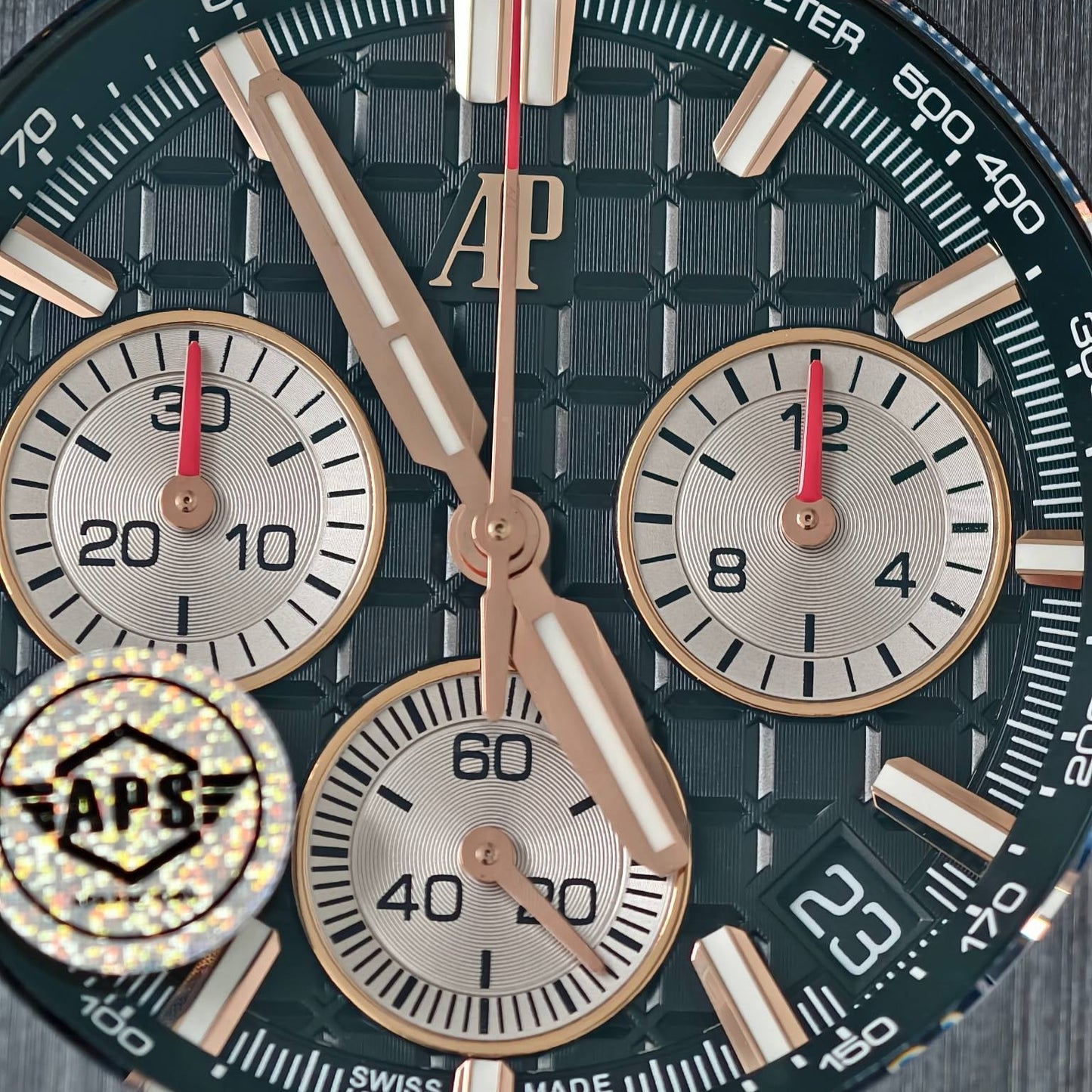Royal Oak Offshore 26420 RG Ceramic Bezel APSF 1:1 Best Edition Black/Silver Dial on Black Rubber Strap SA4401 Super Clone