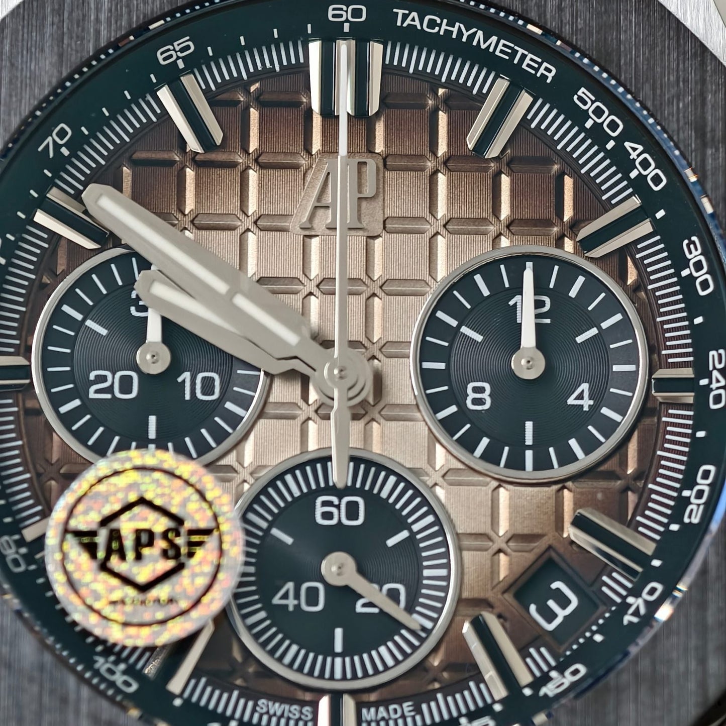 Royal Oak Offshore 26420 SS Ceramic Bezel APSF 1:1 Best Edition Smoked Dial on Gray Rubber Strap SA4401 Super Clone