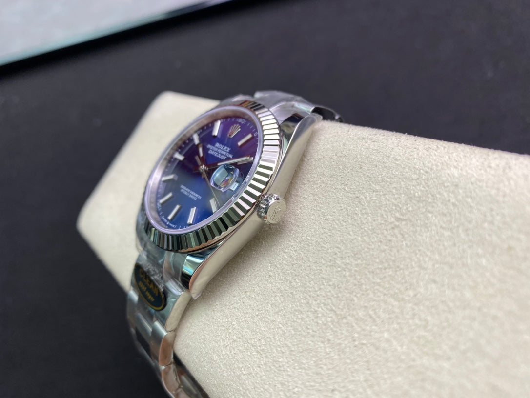 DateJust 41 126334 Clean 1:1 Best Edition 904L Steel Blue Stick Dial on Oyster Bracelet DD3235