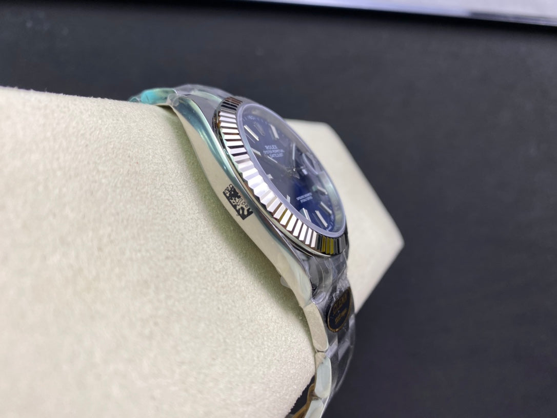 DateJust 41 126334 Clean 1:1 Best Edition 904L Steel Blue Stick Dial on Oyster Bracelet DD3235