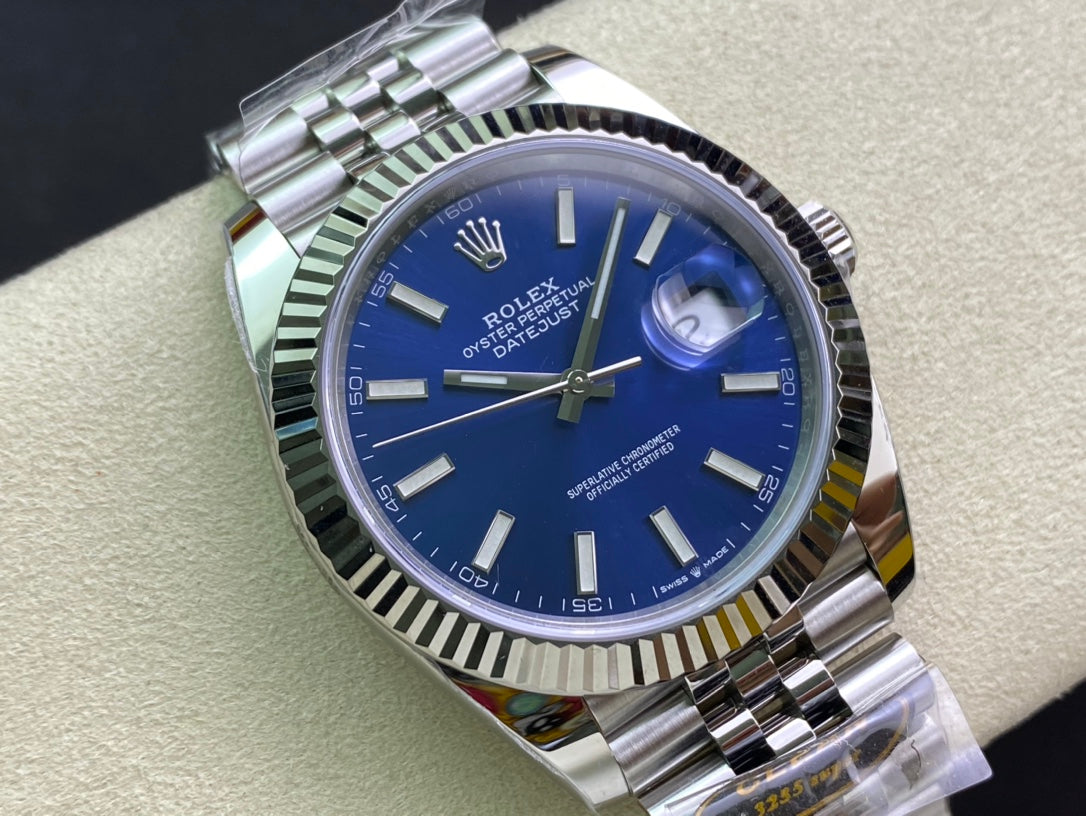DateJust 41 126334 Clean 1:1 Best Edition 904L Steel Blue Stick Dial on Jubilee Bracelet DD3235