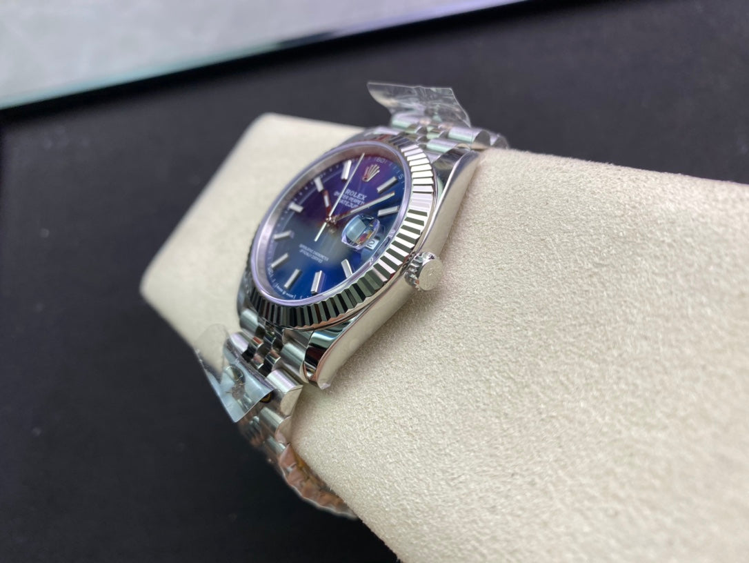 DateJust 41 126334 Clean 1:1 Best Edition 904L Steel Blue Stick Dial on Jubilee Bracelet DD3235