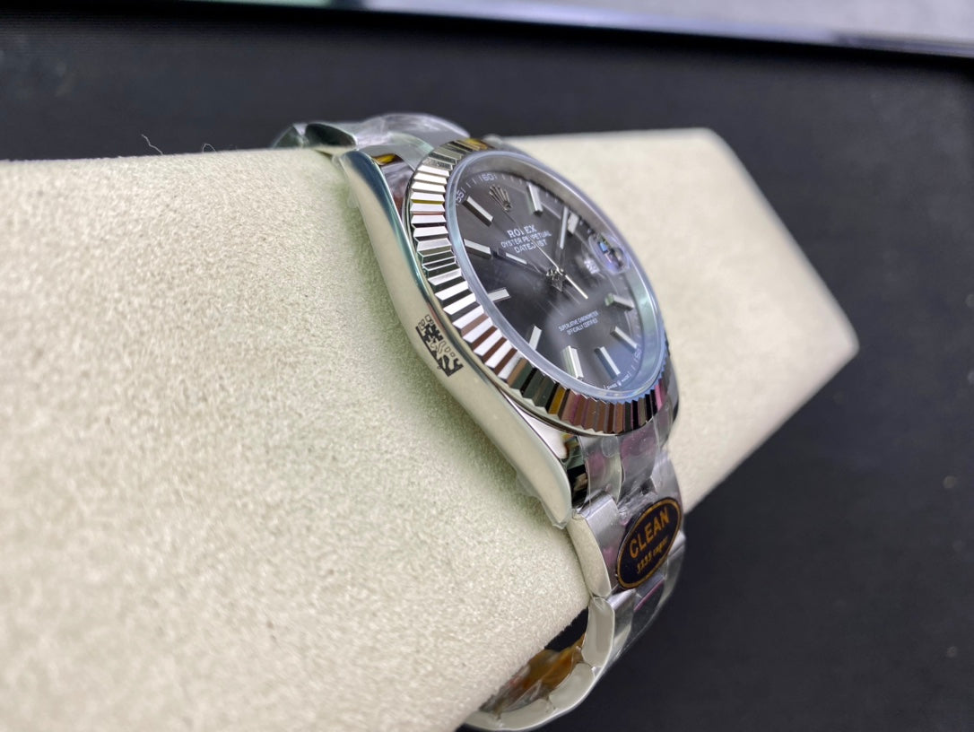 DateJust 41 126334 Clean 1:1 Best Edition 904L Steel Gray Stick Dial on Oyster Bracelet DD3235