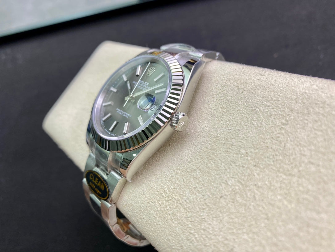 DateJust 41 126334 Clean 1:1 Best Edition 904L Steel Gray Stick Dial on Oyster Bracelet DD3235