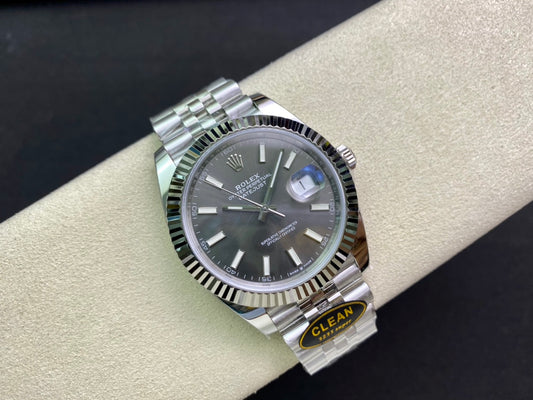 DateJust 41 126334 Clean 1:1 Best Edition 904L Steel Gray Stick Dial on Jubilee Bracelet DD3235