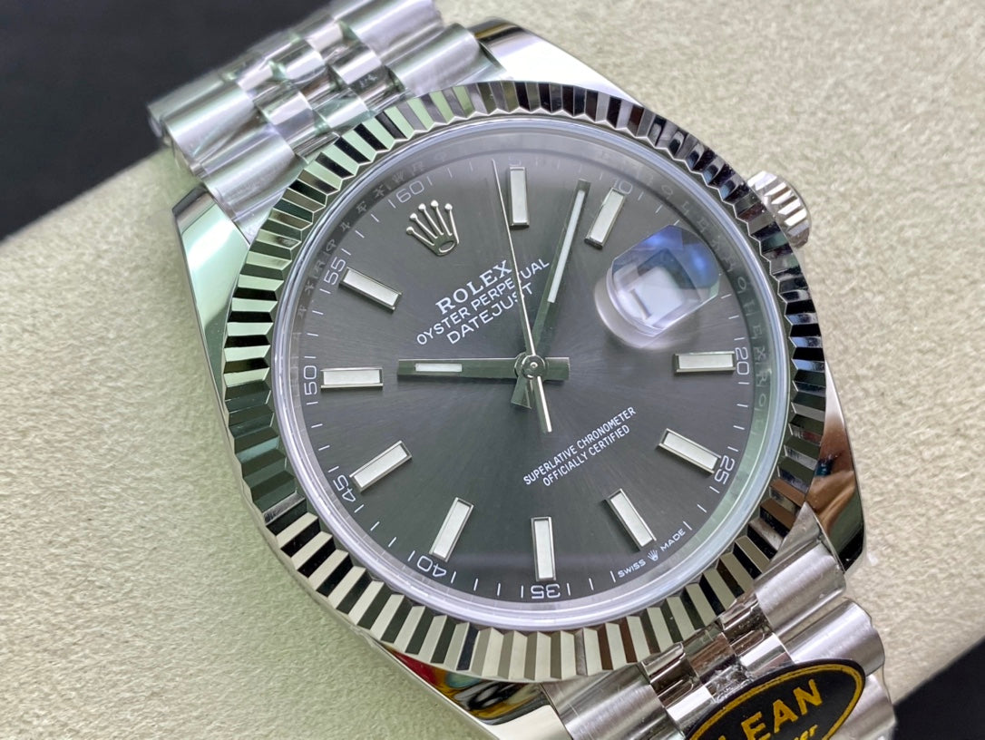DateJust 41 126334 Clean 1:1 Best Edition 904L Steel Gray Stick Dial on Jubilee Bracelet DD3235