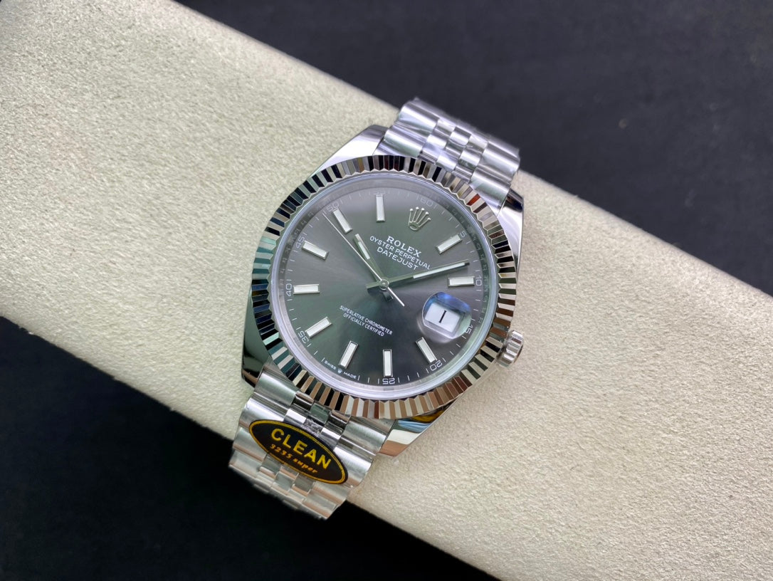 DateJust 41 126334 Clean 1:1 Best Edition 904L Steel Gray Stick Dial on Jubilee Bracelet DD3235