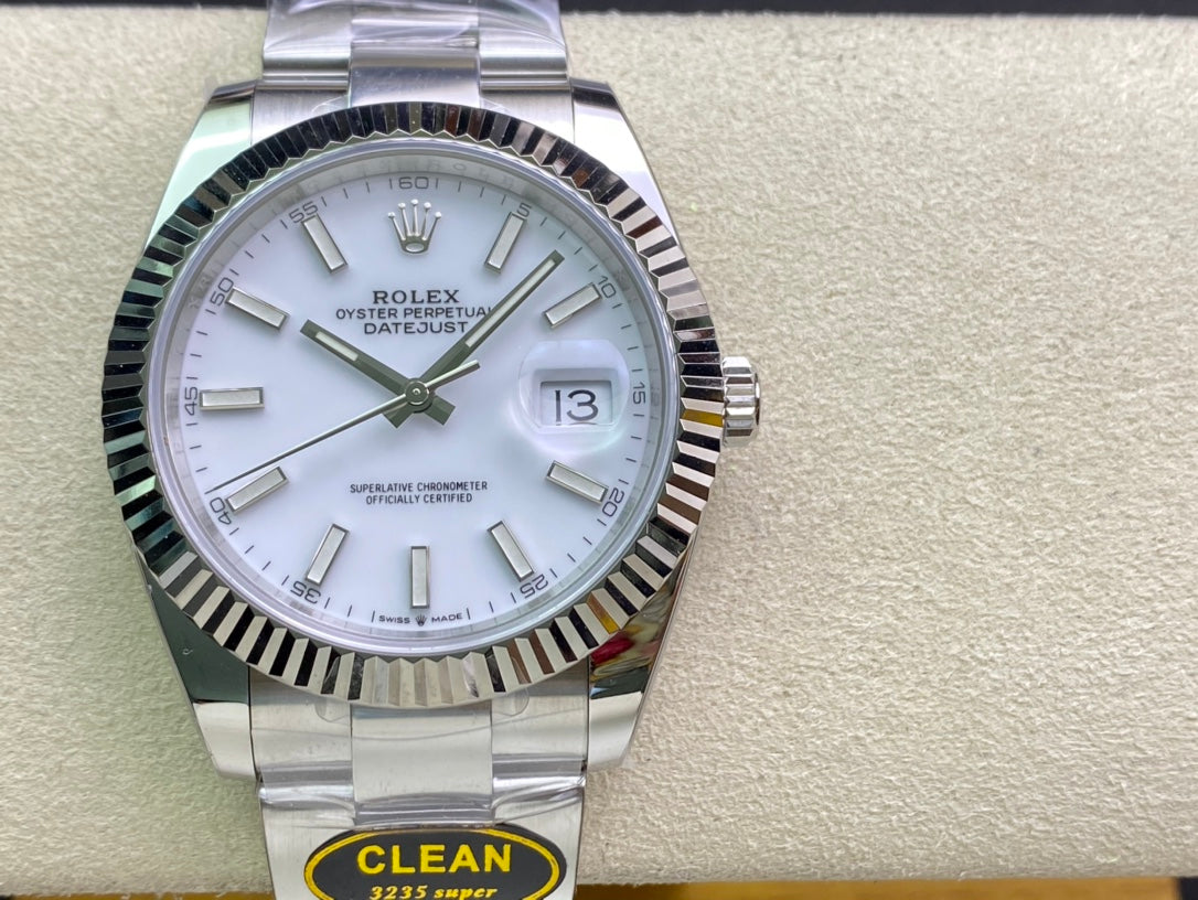 DateJust 41 126334 Clean 1:1 Best Edition 904L Steel White Stick Dial on Oyster Bracelet DD3235