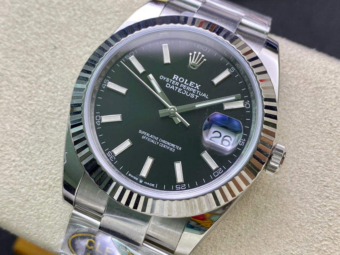 DateJust 41 126334 Clean 1:1 Best Edition 904L Steel Black Stick Dial on Oyster Bracelet DD3235