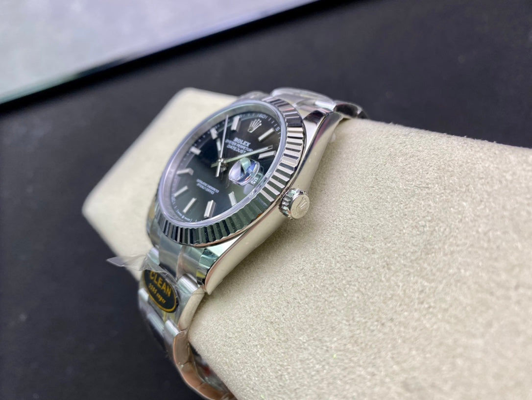 DateJust 41 126334 Clean 1:1 Best Edition 904L Steel Black Stick Dial on Oyster Bracelet DD3235
