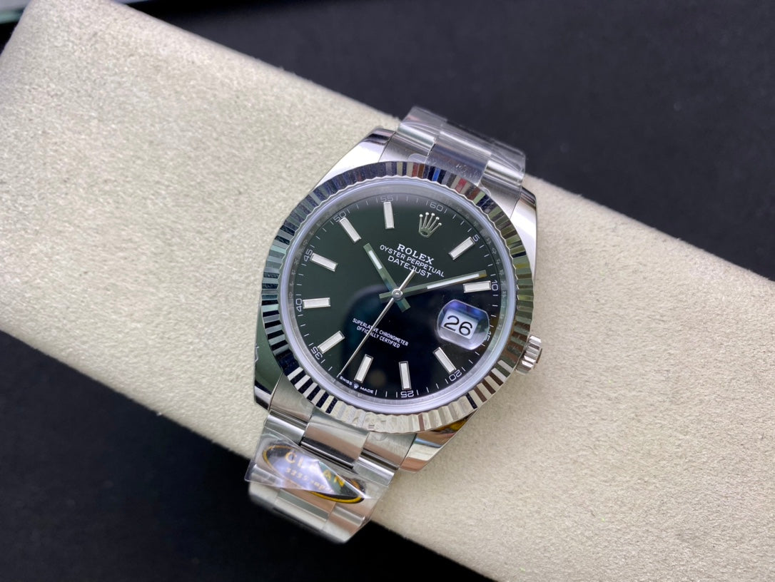 DateJust 41 126334 Clean 1:1 Best Edition 904L Steel Black Stick Dial on Oyster Bracelet DD3235