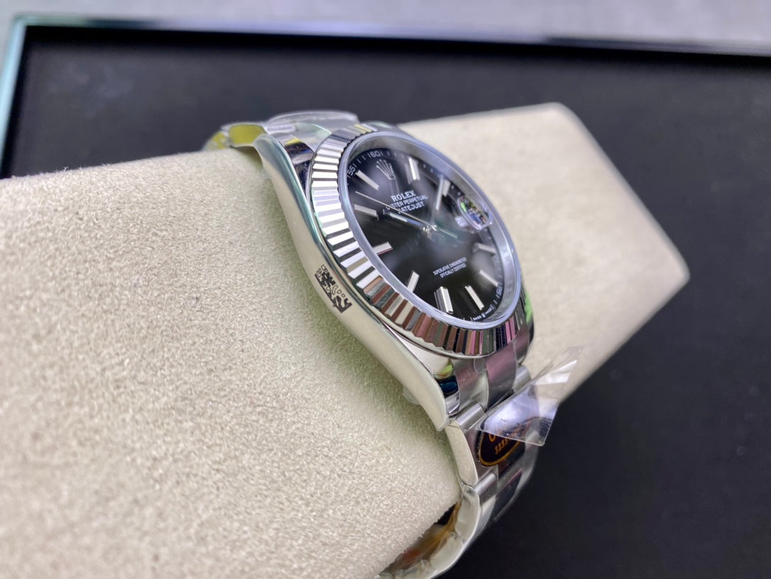DateJust 41 126334 Clean 1:1 Best Edition 904L Steel Black Stick Dial on Oyster Bracelet DD3235