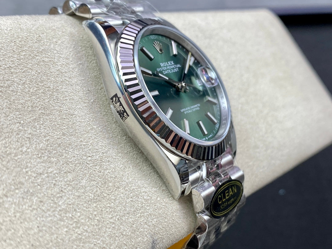 DateJust 41 126334 Clean 1:1 Best Edition 904L Steel Green Stick Dial on Jubilee Bracelet DD3235