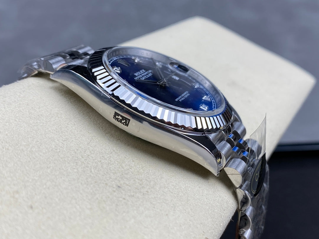 DateJust 41 126334 Clean 1:1 Best Edition 904L Steel Blue/Moissanite Dial on Jubilee Bracelet DD3235