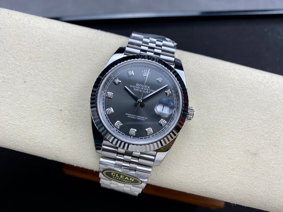 DateJust 41 126334 Clean 1:1 Best Edition 904L Steel Gray/Moissanite Dial on Jubilee Bracelet DD3235