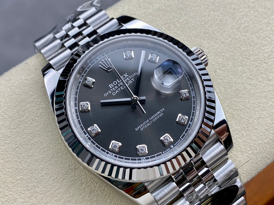 DateJust 41 126334 Clean 1:1 Best Edition 904L Steel Gray/Moissanite Dial on Jubilee Bracelet DD3235
