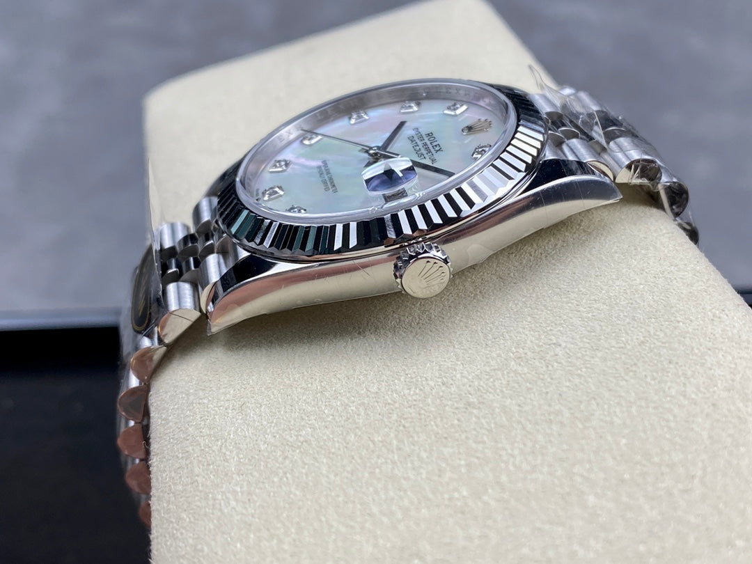 DateJust 41 126334 Clean 1:1 Best Edition 904L Steel White Pearl Moissanite Dial on Jubilee Bracelet DD3235