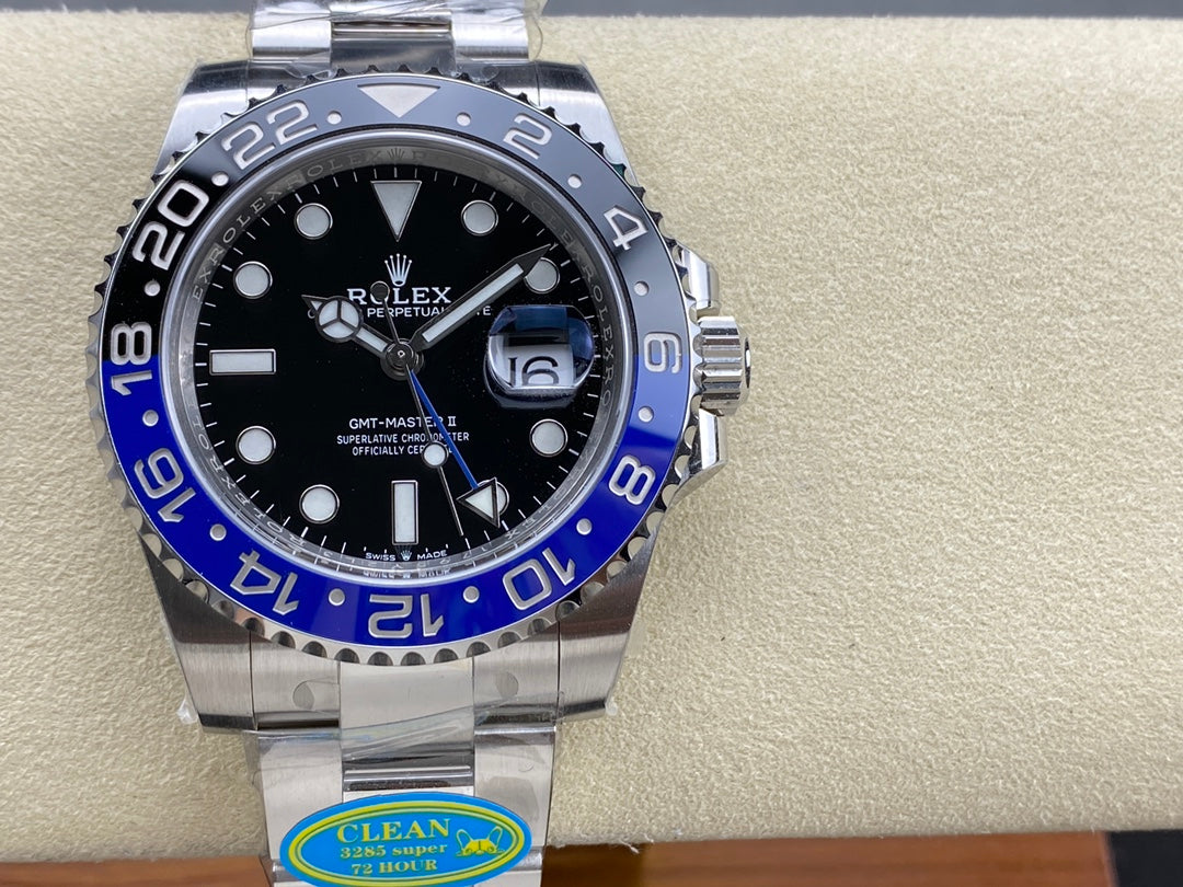 GMT-Master II 126710 BLNR Black/Blue Ceramic Clean Factory 1:1 Best Edition on Oyster Bracelet DD3285 CHS V3
