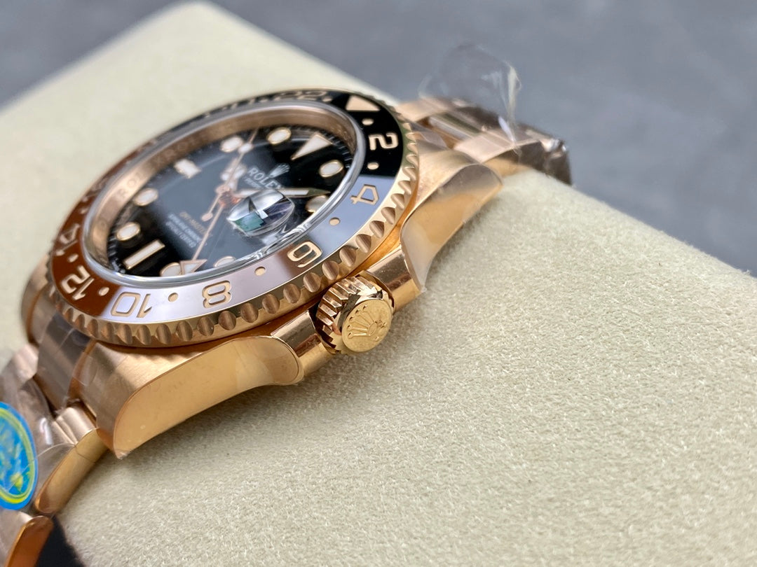 GMT-Master II 126715 CHNR Black/Brown Ceramic Clean Factory 1:1 Best Edition on RG Jubilee Bracelet DD3285 CHS V3