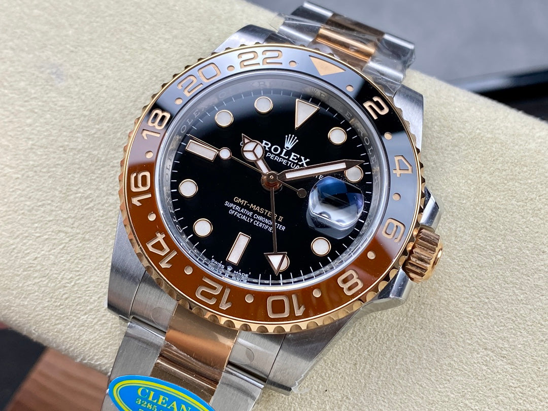 GMT-Master II 126711 CHNR Black/Brown Ceramic Clean Factory 1:1 Best Edition on SS/RG Jubilee Bracelet DD3285 CHS V3