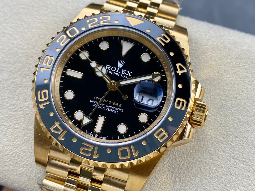 GMT-Master II 126718 GRNR Black/Gray Ceramic Clean Factory 1:1 Best Edition on YG Jubilee Bracelet DD3285 CHS V3