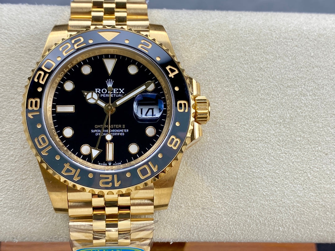 GMT-Master II 126718 GRNR Black/Gray Ceramic Clean Factory 1:1 Best Edition on YG Jubilee Bracelet DD3285 CHS V3