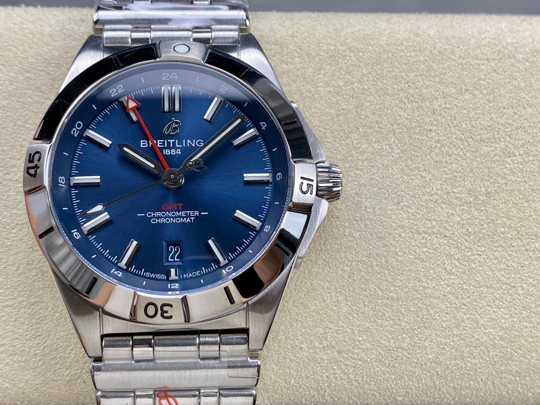 Chronomat GMT 40 SS BLS 1:1 Best Edition Deep Blue Dial on SS Bracelet A2836