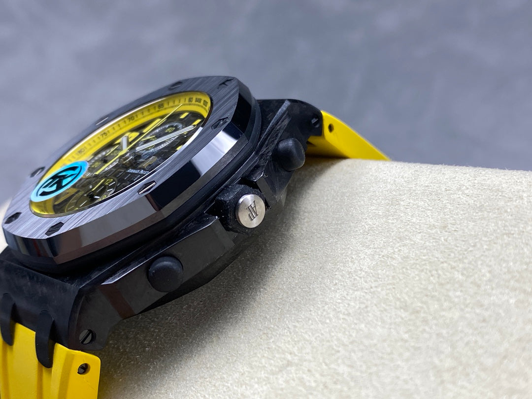 Royal Oak Offshore 'Bumble Bee' 42mm Ceramic Bezel SS TKF Best Edition Black Dial on Yellow Rubber Strap A3126