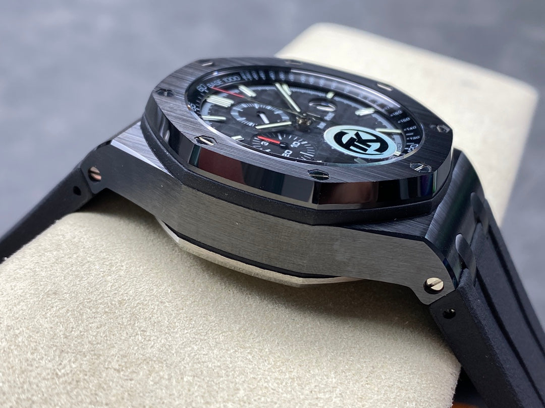 Royal Oak Offshore 44mm Black Ceramic TKF Best Edition Black Dial on Black Rubber Strap A3126
