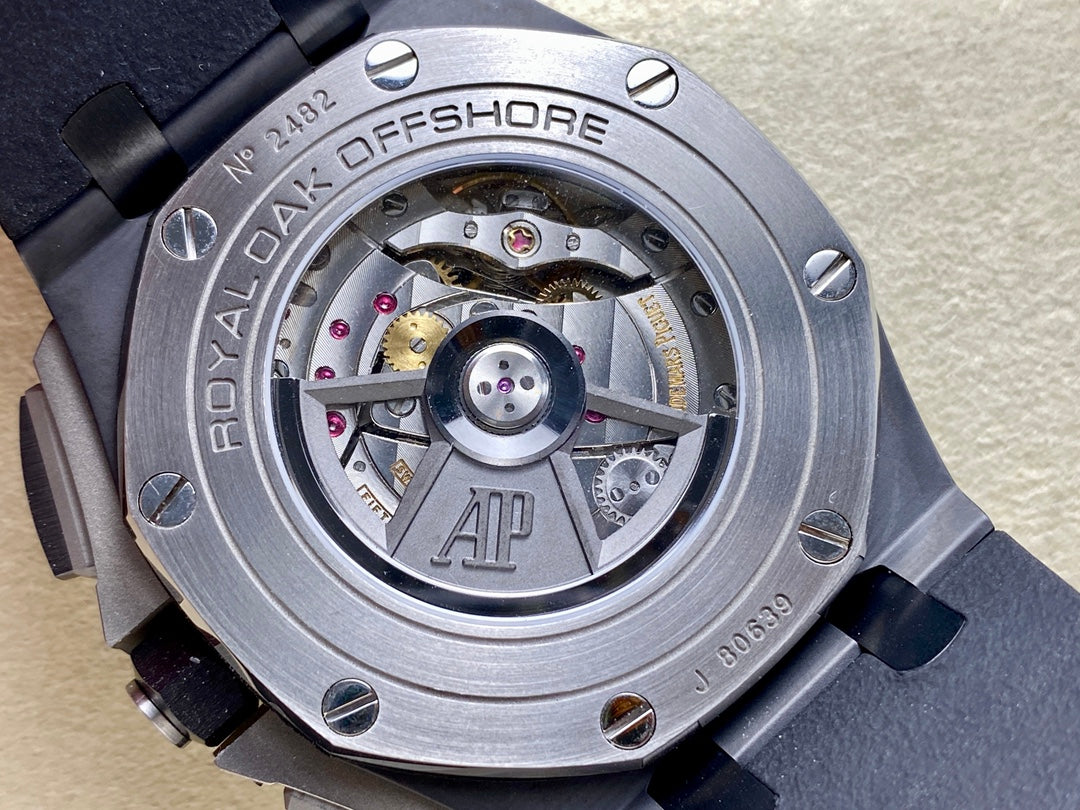 Royal Oak Offshore 44mm Black Ceramic TKF Best Edition Black Dial on Black Rubber Strap A3126