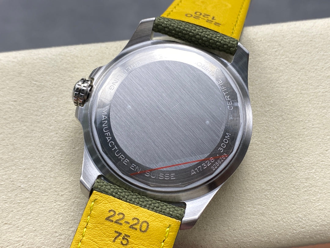 Avenger Chronometer 42mm GMT SS BLSF 1:1 Best Version Green Dial On Green Nylon Strap A2836
